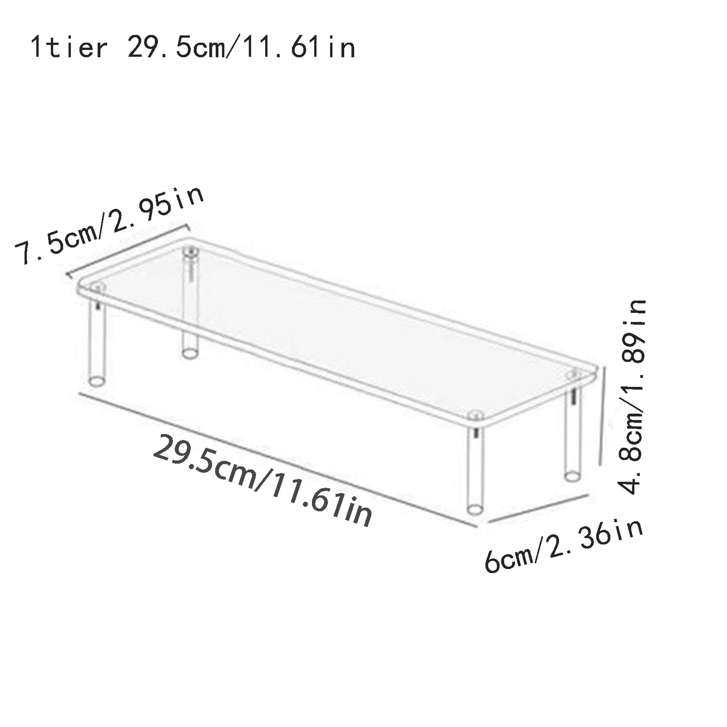 Clear Acrylic Display Stand: Cupcake, Perfume, and Cosmetics Organizer with Shelf Risers for Food, Tabletop, and Decor