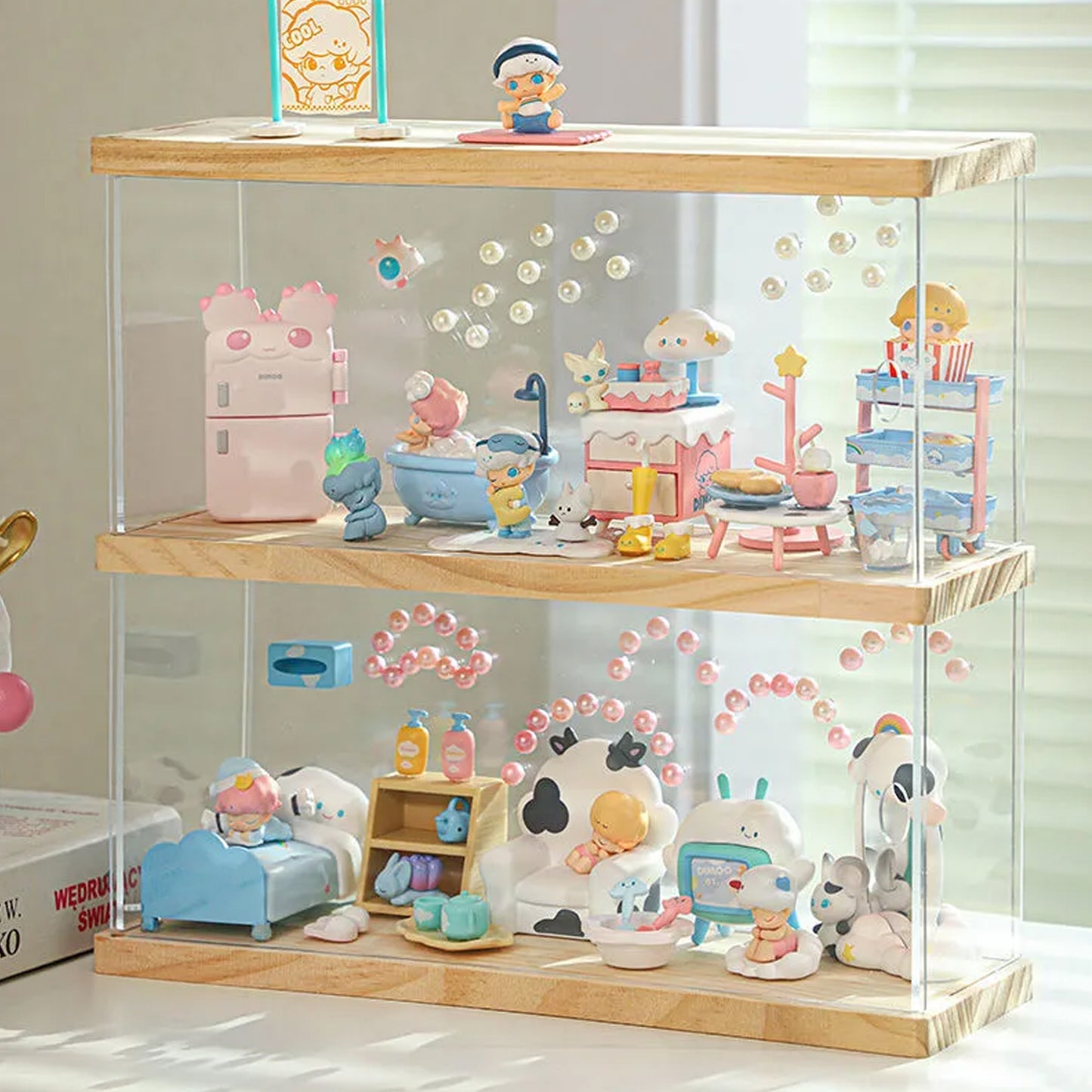 1pcs hand puppet storage box, block display box, transparent dustproof puzzle display case, small stackable display box