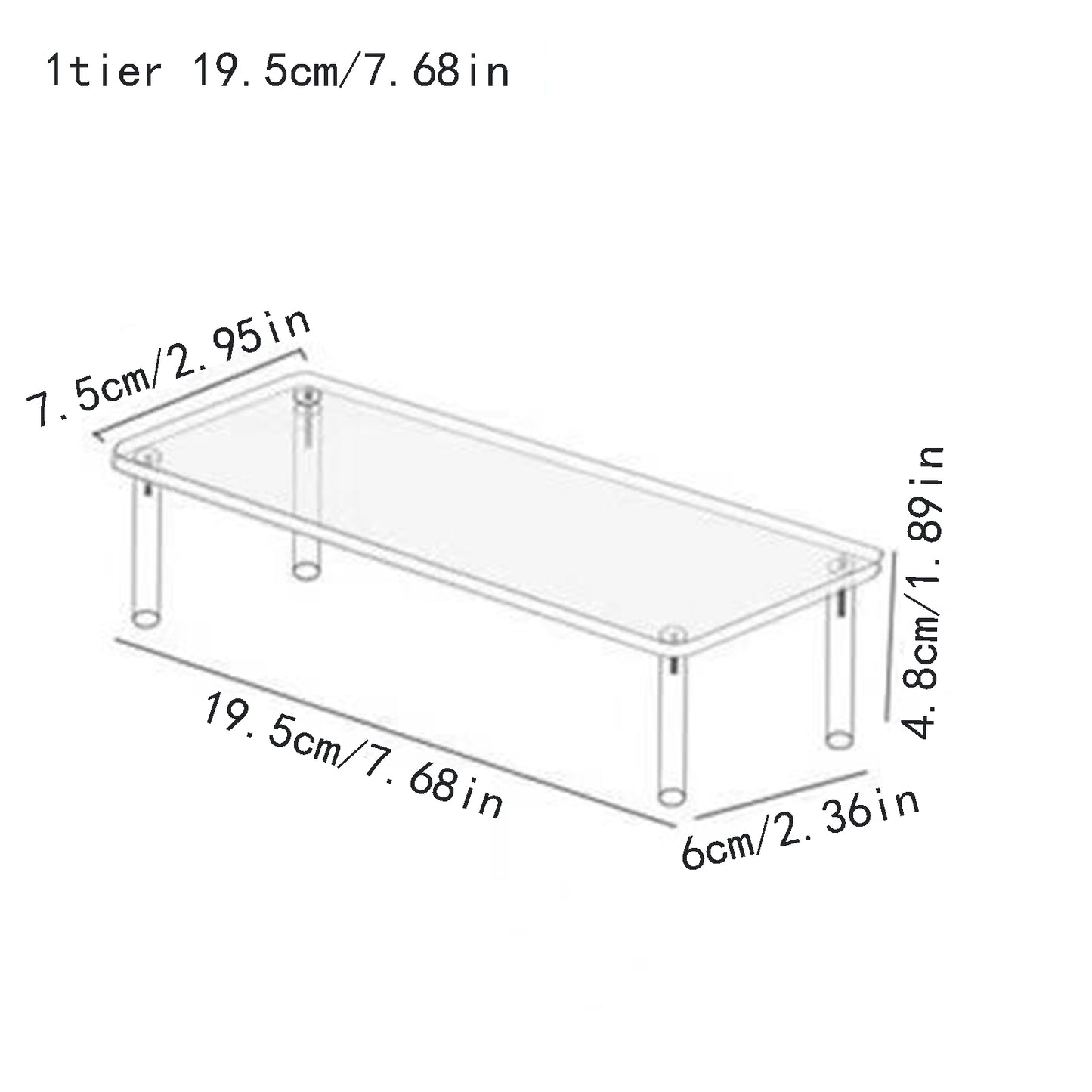 Clear Acrylic Display Stand: Cupcake, Perfume, and Cosmetics Organizer with Shelf Risers for Food, Tabletop, and Decor