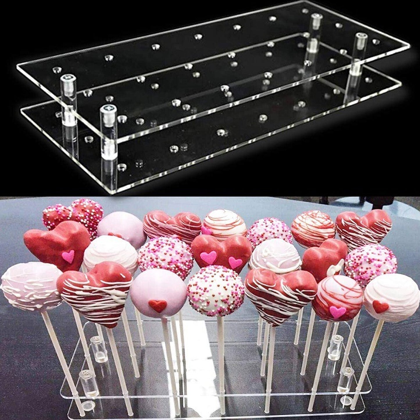 1pc Acrylic Cake Stand With 21 Holes, Suitable For Displaying Cakes And Candies At Birthday Parties And Weddings