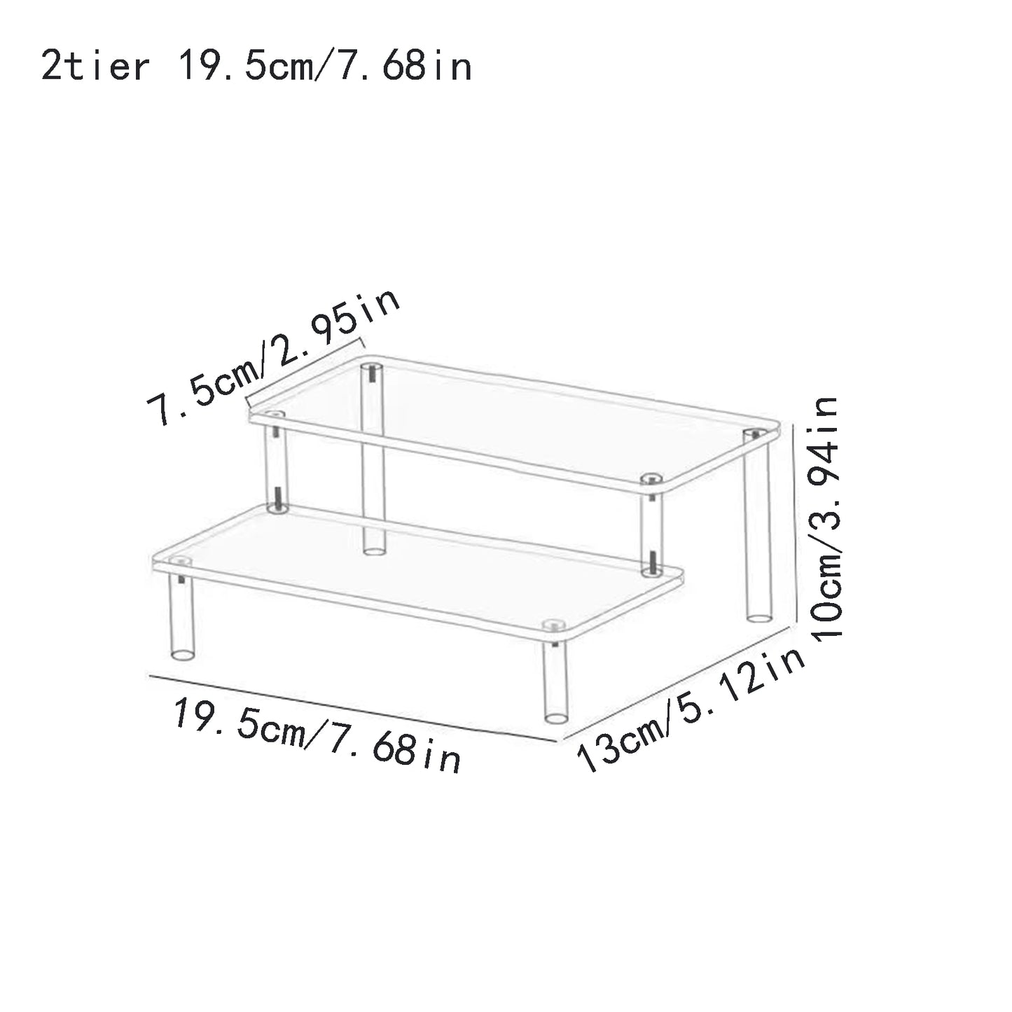 Clear Acrylic Display Stand: Cupcake, Perfume, and Cosmetics Organizer with Shelf Risers for Food, Tabletop, and Decor