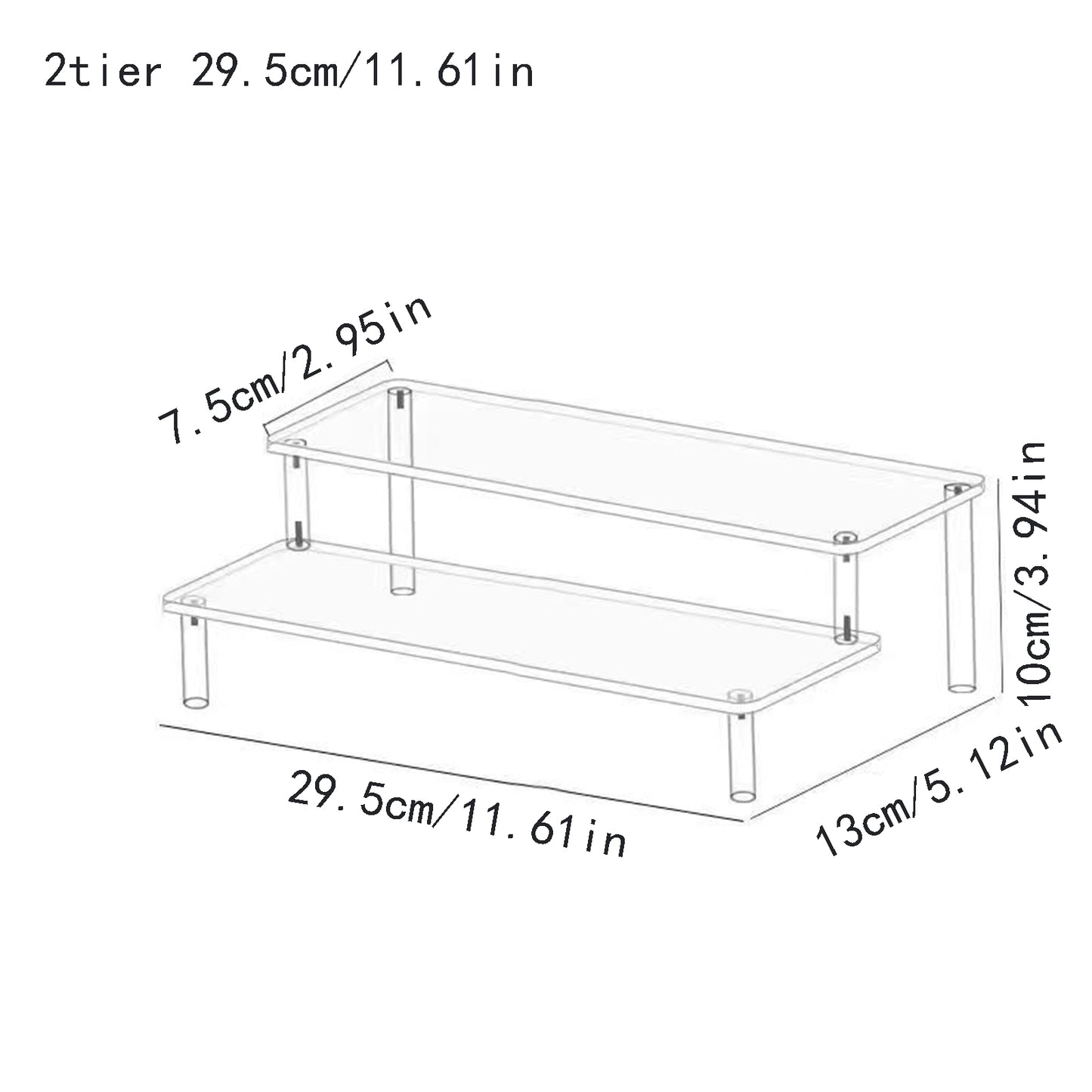 Clear Acrylic Display Stand: Cupcake, Perfume, and Cosmetics Organizer with Shelf Risers for Food, Tabletop, and Decor