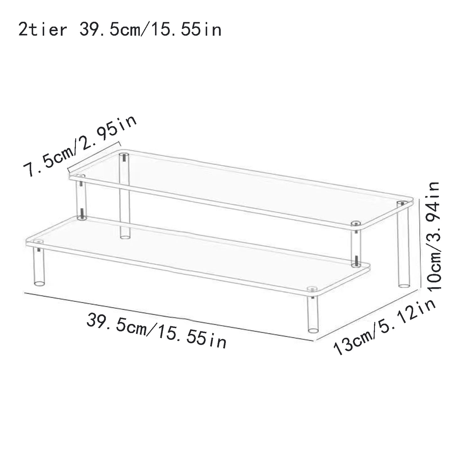 Clear Acrylic Display Stand: Cupcake, Perfume, and Cosmetics Organizer with Shelf Risers for Food, Tabletop, and Decor