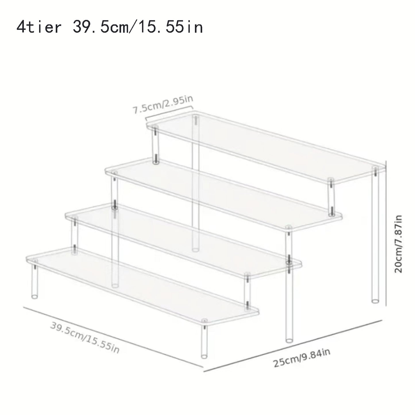 Clear Acrylic Display Stand: Cupcake, Perfume, and Cosmetics Organizer with Shelf Risers for Food, Tabletop, and Decor