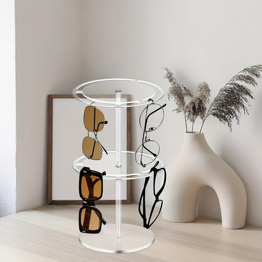 1pc Sunglasses Holder, 360 RotatingSunglasses Display Stand, Eyeglasses DisplayRack,Sunglasses OrganizerFor Desk DresserTabletop, Vanity Organizer, HomeOrganization And Storage Supplies, RoomDecor